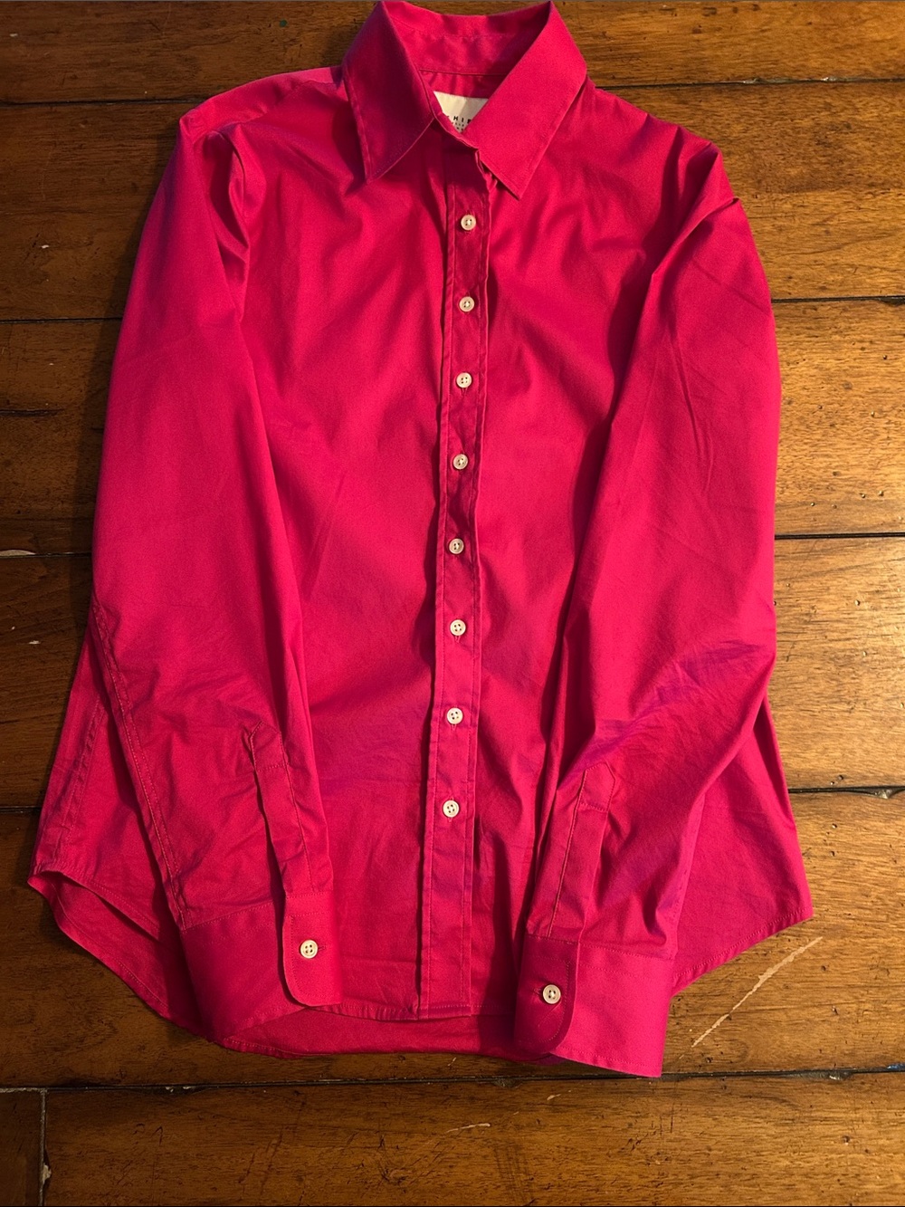 The Shirt by Rochelle Behrens Vibrant Hot Pink Button-Down Shirt